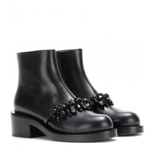 Givenchy embellished black leather ankle boots